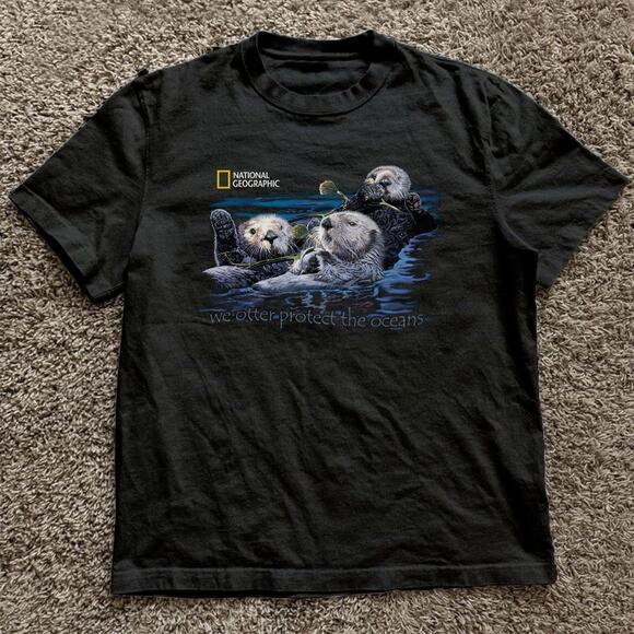 Tops - Black National Geographic we Otter Protect The Oceansâ€